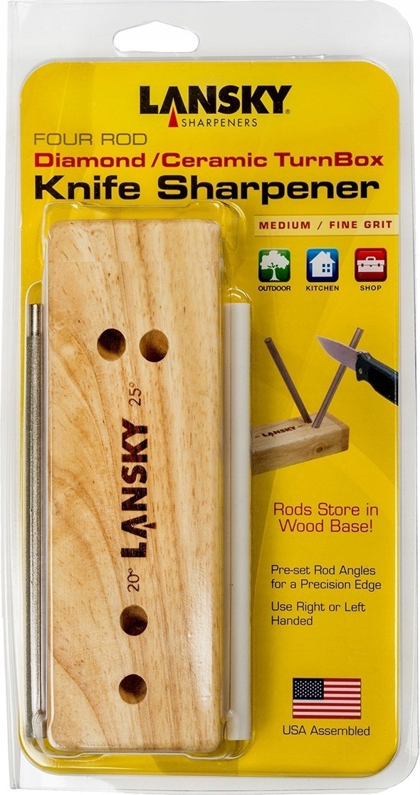 Lansky Sharpeners 4 Rod Ceramic Turn Box Knife Sharpener LCD5D